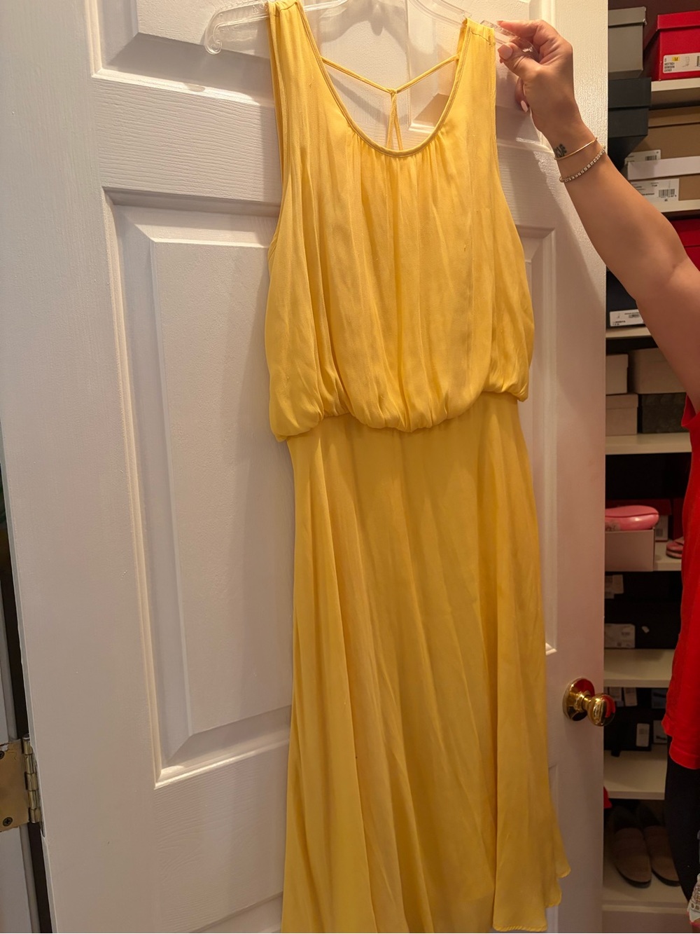 Yellow Sleeveless Chiffon Maxi Dress - Brand